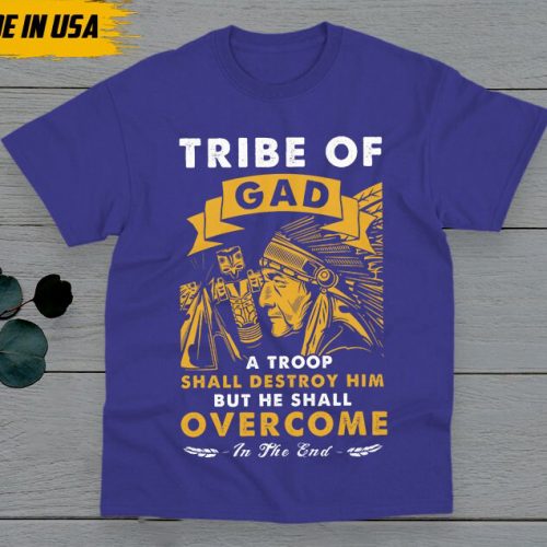 Native American Unisex T-Shirt, Native American Gift, Gift For Native, Indigenous Tee, Tribe Of Gad, He Shall Overcome In The End