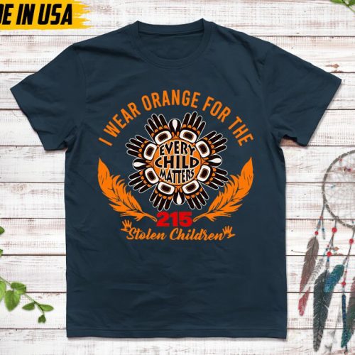 Native American Unisex T-Shirt, Native American Gift, Native American Pride Indigenous Shirt, I Wear Orange For 215 Stolen Children Shirt