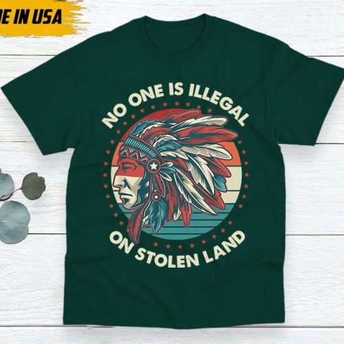 Native American Unisex T-Shirt, Native American Gift, Native American Shirt, No One Is Illegal On Stolen Land