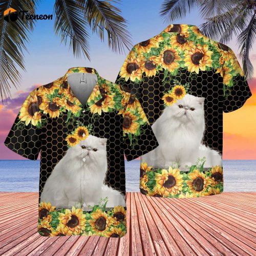 Personalized Photo Cat Hawaiian Shirt, Cat Hawaiian Shirt, Tropical Cat Hawaii Shirt, Sunflower Hawaiian Shirt, Own Cat, Gift For Cat Lover