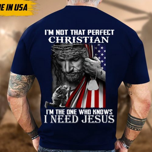 Proudly Served Veteran Tshirt, I’m The One Who Knows I Need Jesus, American Flag Sleeve Tee, Patriotic Fathers Day Gift