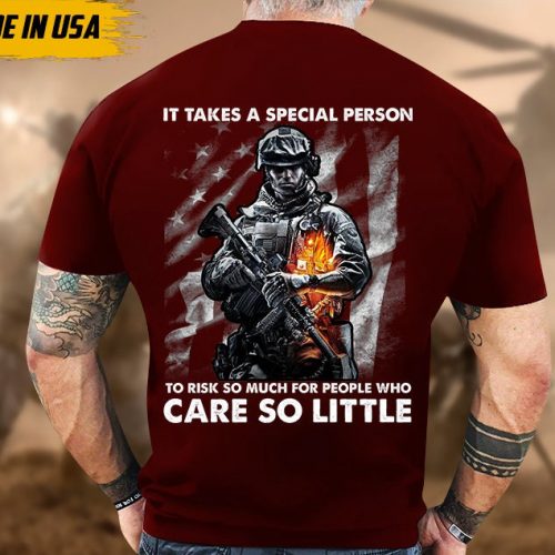 Proudly Served Veteran Tshirt, It Takes A Special Person To Risk So Much For People, American Flag Sleeve Tee, Patriotic Fathers Day Gift