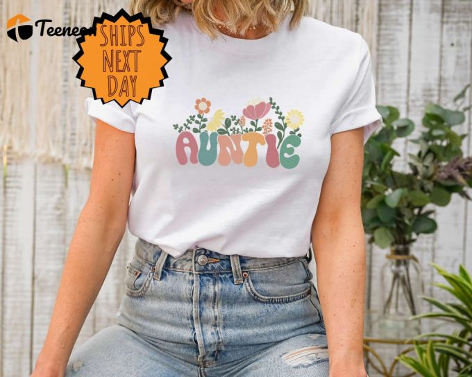 Retro Floral Auntie Shirt, Mama Floral Shirt, Mom Shirt For Mom For Mother’S Day, Mama T-Shirt, Shirt For Mom For Mother’S Day, Mama T-Shirt