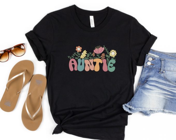 Retro Floral Auntie Shirt, Mama Floral Shirt, Mom Shirt For Mom For Mother’S Day, Mama T-Shirt, Shirt For Mom For Mother’S Day, Mama T-Shirt