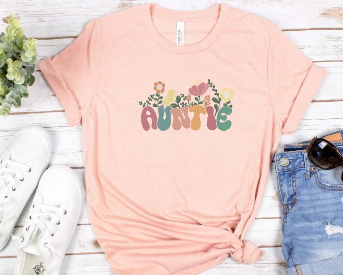 Retro Floral Auntie Shirt, Mama Floral Shirt, Mom Shirt For Mom For Mother’S Day, Mama T-Shirt, Shirt For Mom For Mother’S Day, Mama T-Shirt