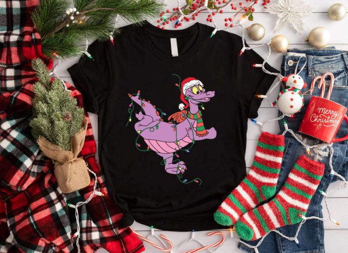 Magical Santa Figment Dragon Lights Christmas Shirt &Amp; Disney Epcot Sweatshirt – Perfect For Mickey S Very Merry Xmas &Amp; Disneyland Family Gifts