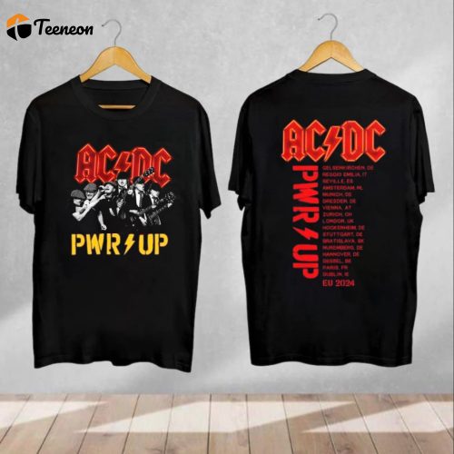 AC DC Pwr Up World Tour 2024 Shirt – Official Merch for Fans