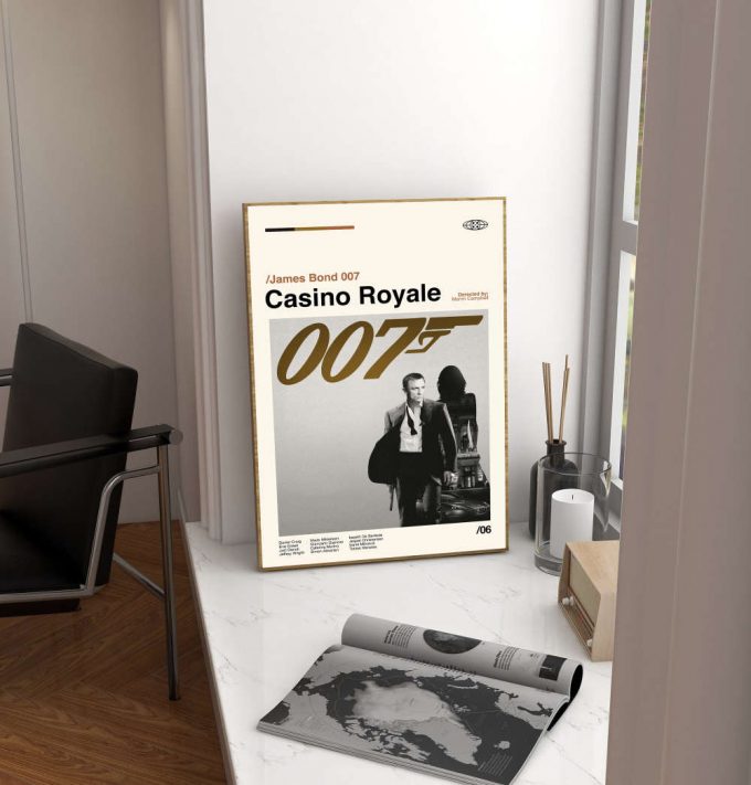 Casino Royale  Poster for Home Decor Gift – James Bond 007 Film – Minimalist Poster for Home Decor Gift – Retro Movie Poster for Home Decor Gift – Vintage inspired – Midcentury Art – Wall Decor