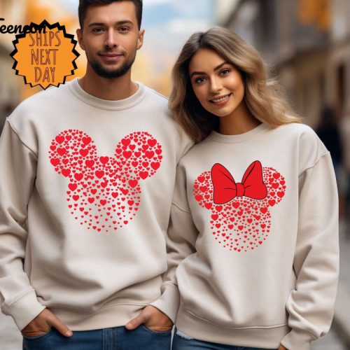 Disney Couple Shirts Mickey and Minnie Heart Sweatshirt, Valentine Gift For Couples, Heart  Magic Trip, Disneyworld Valentines Travel Shirt