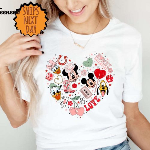 Disney Valentine Heart Shirt, Mickey And Minnie Friends Valentine’s Day Shirt ,Valentines Day Gift Shirt, Disney Love Shirt, Disney Shirt