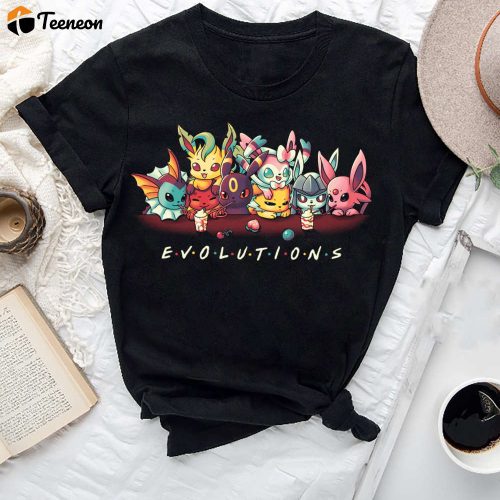 Eevee Evolutions T-Shirt: Pokemon Fan Gift Vintage Style Eeveelution Shirt