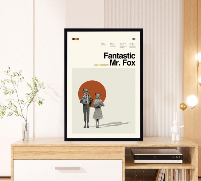 Fantastic Mr Fox Movie – Wes Anderson – Minimalist Poster for Home Decor Gift – Retro Poster for Home Decor Gift – Vintage inspired – Midcentury Art – Wall Decor – Gifts for him