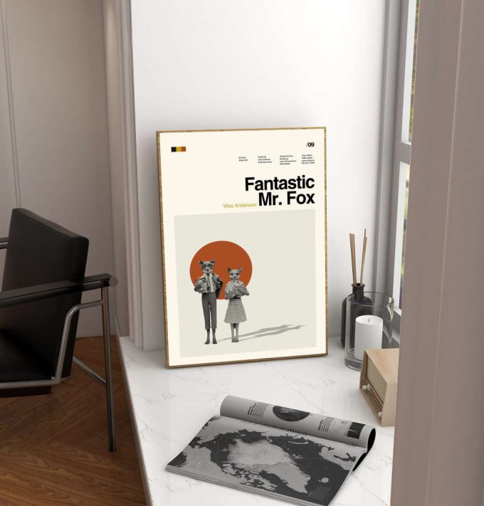 Fantastic Mr Fox Movie – Wes Anderson – Minimalist Poster for Home Decor Gift – Retro Poster for Home Decor Gift – Vintage inspired – Midcentury Art – Wall Decor – Gifts for him