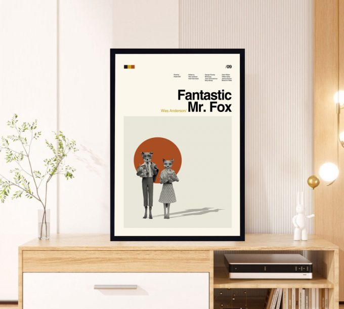Fantastic Mr Fox Movie – Wes Anderson – Minimalist Poster for Home Decor Gift – Retro Poster for Home Decor Gift – Vintage inspired – Midcentury Art – Wall Decor – Gifts for him