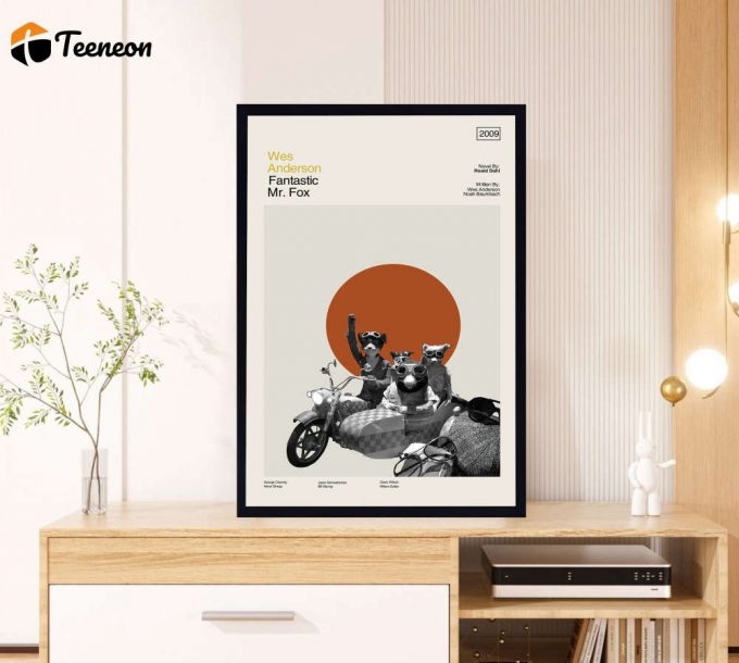 Fantastic Mr Fox Poster for Home Decor Gift – Wes Anderson – Minimalist Poster for Home Decor Gift – Retro Poster for Home Decor Gift – Vintage inspired – Midcentury Art – Wall Decor – Gifts for him