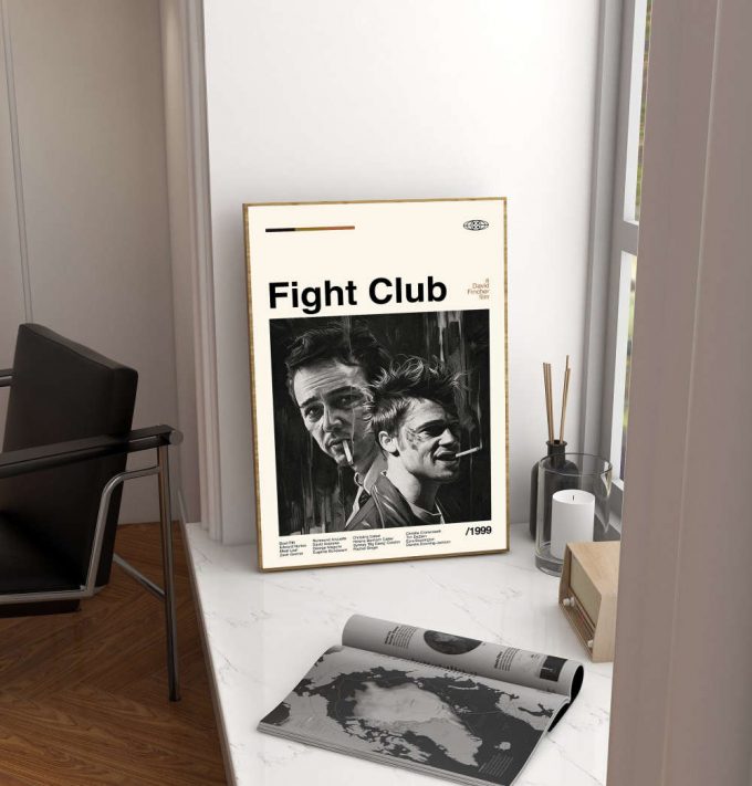 Fight Club Poster for Home Decor Gift – David Fincher Film – Minimalist Poster for Home Decor Gift – Retro Poster for Home Decor Gift – Vintage inspired – Midcentury Art – Wall Decor – Gifts for him