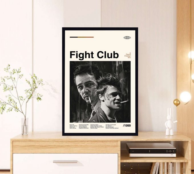 Fight Club Poster for Home Decor Gift – David Fincher Film – Minimalist Poster for Home Decor Gift – Retro Poster for Home Decor Gift – Vintage inspired – Midcentury Art – Wall Decor – Gifts for him