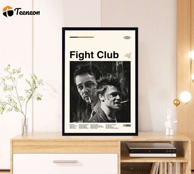 Fight Club Poster for Home Decor Gift – David Fincher Film – Minimalist Poster for Home Decor Gift – Retro Poster for Home Decor Gift – Vintage inspired – Midcentury Art – Wall Decor – Gifts for him