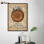 Hiking Come To The Woods For Here Is Rest Vintage Poster for Home Decor Gift for Home Decor Gift