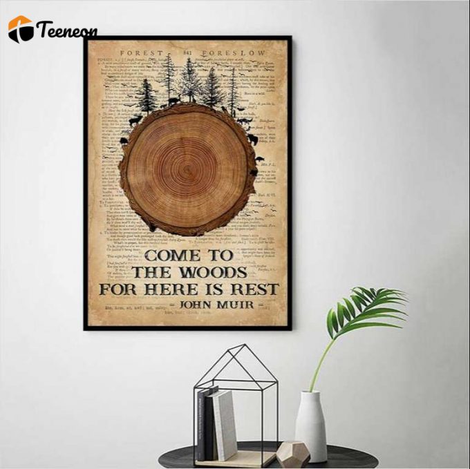 Hiking Come To The Woods For Here Is Rest Vintage Poster for Home Decor Gift for Home Decor Gift