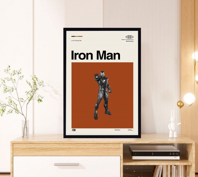 Iron man Movie Poster for Home Decor Gift – Marvel Comics Film – Retro Movie Poster for Home Decor Gift – Vintage inspired – Midcentury Art – Wall Decor – Gifts for him
