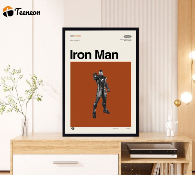 Iron man Movie Poster for Home Decor Gift – Marvel Comics Film – Retro Movie Poster for Home Decor Gift – Vintage inspired – Midcentury Art – Wall Decor – Gifts for him