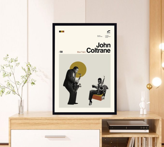 John Coltrane Poster for Home Decor Gift – Blue Train Film – Minimalist Poster for Home Decor Gift – Retro Poster for Home Decor Gift – Vintage inspired – Midcentury Art – Wall Decor – Gifts for him