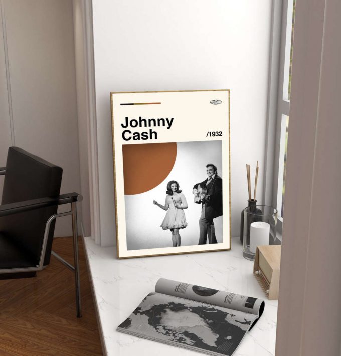 Johnny Cash Poster for Home Decor Gift – Classic Movie Poster for Home Decor Gift – Retro Movie Poster for Home Decor Gifts – Minimal Movie Art – Modern Vintage – Move Gifts – Favorite Movie
