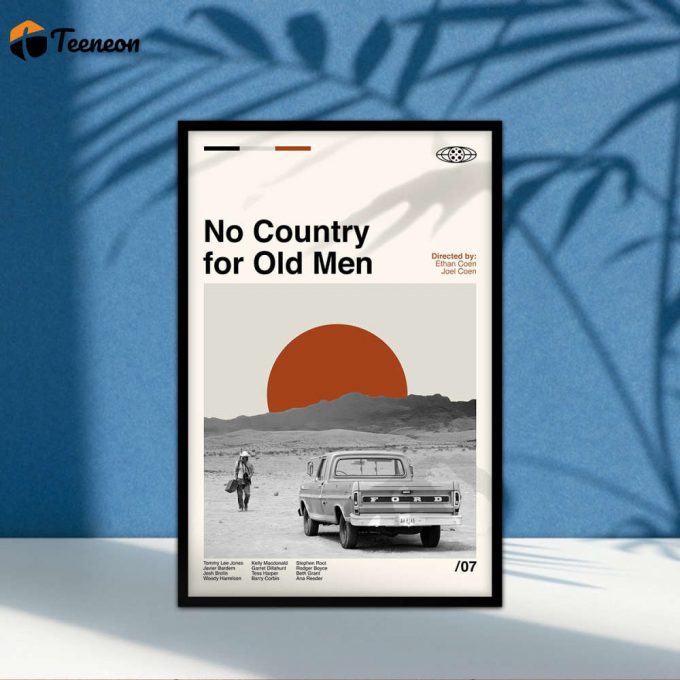 No Country for Old Men Poster for Home Decor Gift, Retro Movie Poster for Home Decor Gift, Minimalist Art, Midcentury Art, Vintage Poster for Home Decor Gift, Modern Art, Wall Decor, Minimalist