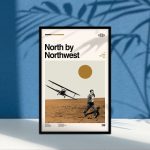 North By Northwest Poster for Home Decor Gift, Vintage Movie Poster for Home Decor Gift, Minimalist Art, Retro Modern, Vintage Art, Wall Art, Poster for Home Decor Gift Print, Custom Poster for Home Decor Gift