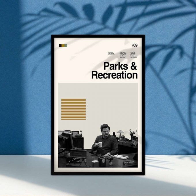 Parks & Rec Poster for Home Decor Gift, Parks and Recreation Print, Minimalist Poster for Home Decor Gift, Vintage Movie Poster for Home Decor Gift, Midcentury Art, Minimalist Art, Wall Art
