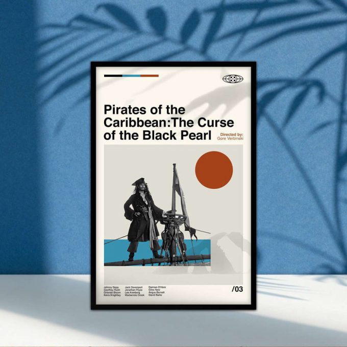 Pirates of the Caribbean The Curse of the Black Pearl  Movie Poster for Home Decor Gift, Abstract Poster for Home Decor Gift, Retro Poster for Home Decor Gift, Minimalist Art, Vintage Poster for Home Decor Gift, Custom