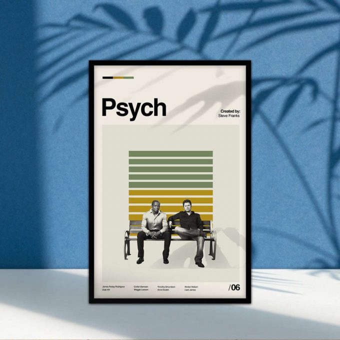 Psych Poster for Home Decor Gift, Tv Show Poster for Home Decor Gift, Love Tv Show, Retro Modern, Vintage Inspired Poster for Home Decor Gift, Art Print, Midcentury Modern, Morden Movie