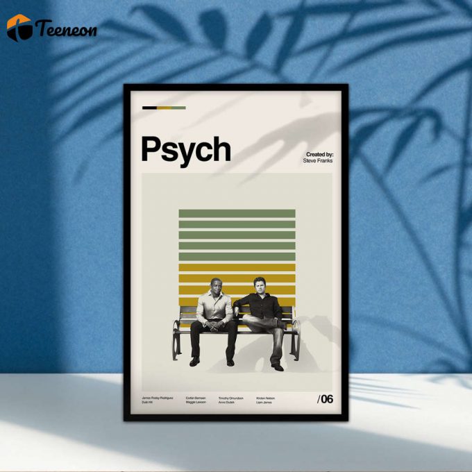 Psych Poster for Home Decor Gift, Tv Show Poster for Home Decor Gift, Love Tv Show, Retro Modern, Vintage Inspired Poster for Home Decor Gift, Art Print, Midcentury Modern, Morden Movie