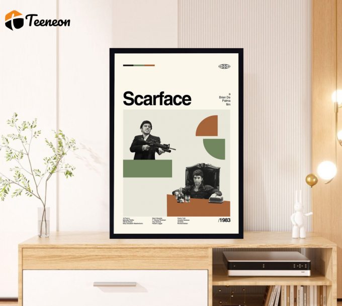 Scarface Poster for Home Decor Gift – Brian De Palma Film – Classic Poster for Home Decor Gift – Retro Poster for Home Decor Gifts – Minimal Art – Modern Vintage – Move Gifts – Favorite Movie