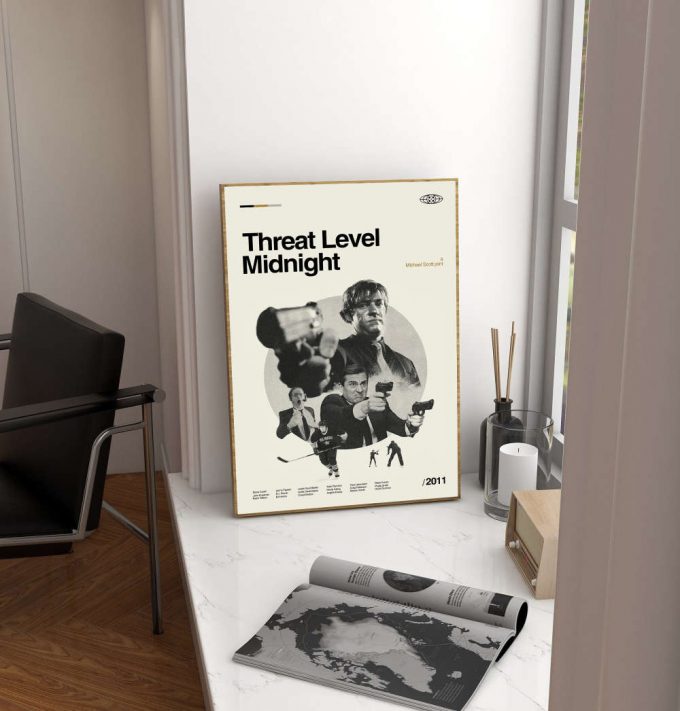 Threat Level Midnight Movie – Michael Scott Film – Classic Movie Poster for Home Decor Gift – Minimal Art – Modern Vintage – Move Gifts – Favorite Movie