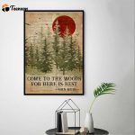 Vintage Hiking Come To The Woods For Here Is Rest Poster for Home Decor Gift for Home Decor Gift