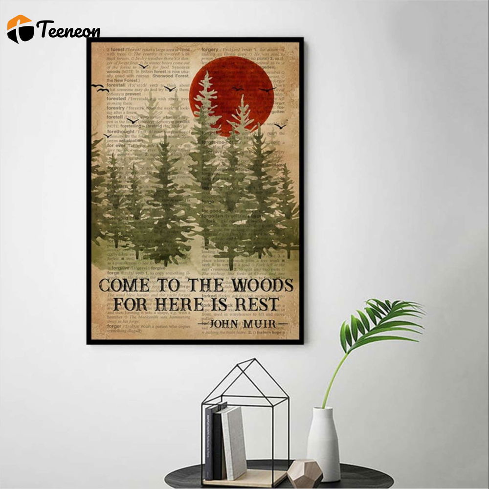 Vintage Hiking Come To The Woods For Here Is Rest Poster for Home Decor Gift for Home Decor Gift Vintage Hiking Come To The Woods For Here Is Rest Poster for Home Decor Gift for Home Decor Gift