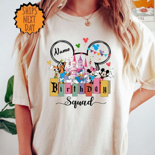 Custom Disney Birthday Squad Shirt, Disney Birthday Trip Shirt, Birthday Name Shirt ,Disney Group Birthday Shirt, Birthday Gift Shirt