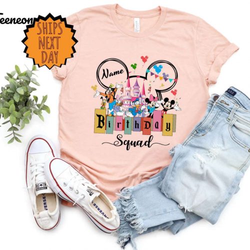 Custom Disney Birthday Squad Shirt, Disney Birthday Trip Shirt, Birthday Name Shirt ,Disney Group Birthday Shirt, Birthday Gift Shirt