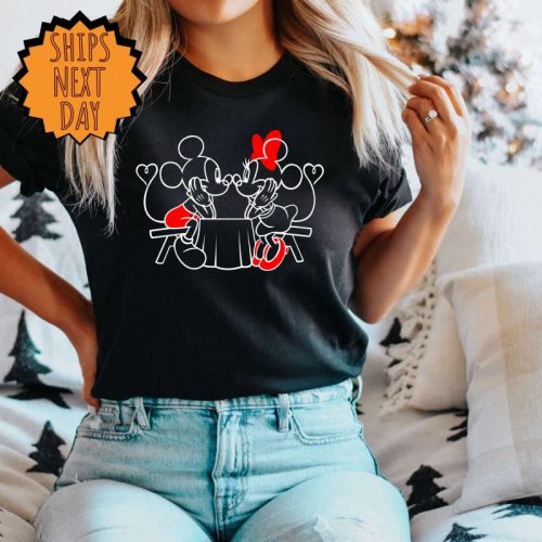 Disney Mickey and Minnie Valentines Day Shirt, Cute love table Shirt, Valentine mickey minnie Heart Shirt, Disney Valentine Love Gift Shirt