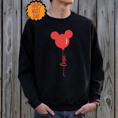 Disney Minnie and Mickey Love Balloons Sweatshirt, Valentine Minnie Minnie love Hoodie, Couple Matching Hoodie, Disney Valentine Trip Shirt