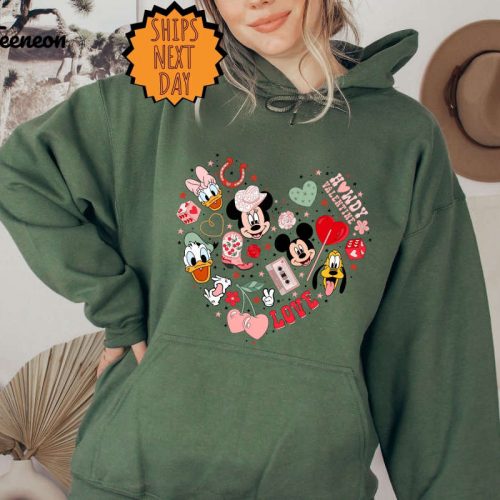 Disney Valentine Heart Sweatshirt, Mickey And Minnie Friends Valentine’s Day Hoodie ,Valentines Day Gift, Disney Love Shirt, Disney Sweater