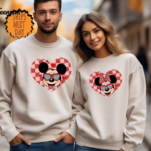 Mickey Minnie Valentine Sweatshirt, Disney Valentine Couple Hoodie, Valentine’s Day Shirt, Disneyland Valentine Tee, Disney Trip Sweatshirt