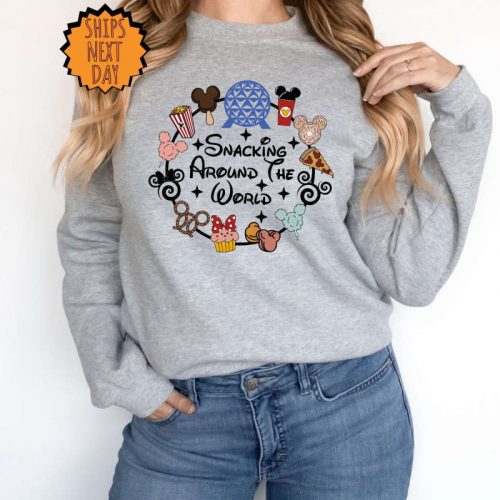 Snacking Around the World Sweatshirt, Disney Snacks Hoodie, Disney Epcot Snacking Shirt, Disney Snacking Shirt, Epcot shirt ,Disneyworld Tee