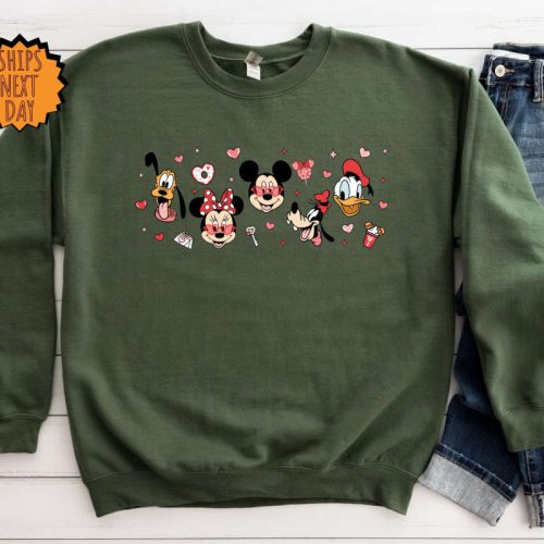 Valentine Mickey and Friends Sweatshirt, Mickey Valentine Hoodie, Disneyland Valentine Shirt, Valentine Day Shirt, Valentine love Sweatshirt