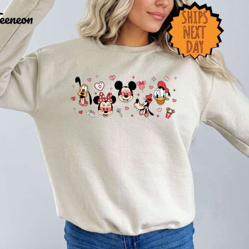 Valentine Mickey and Friends Sweatshirt, Mickey Valentine Hoodie, Disneyland Valentine Shirt, Valentine Day Shirt, Valentine love Sweatshirt