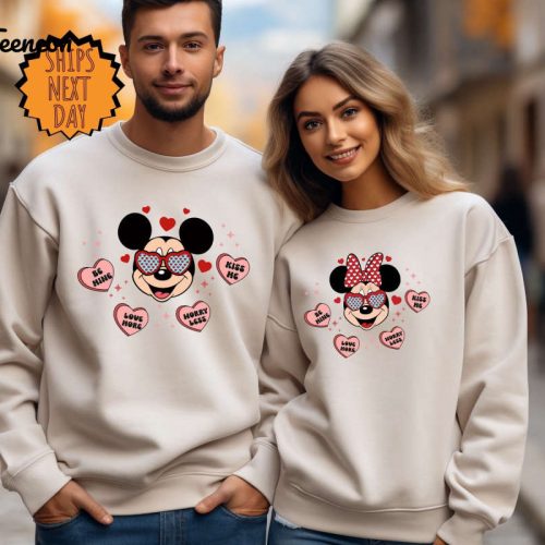 Valentine Mickey Minnie Sweatshirt, Disney Valentine Couple Sweatshirt, Valentine’s Day hoodie, Disneyland Valentine Shirt, Disney Trip Tee