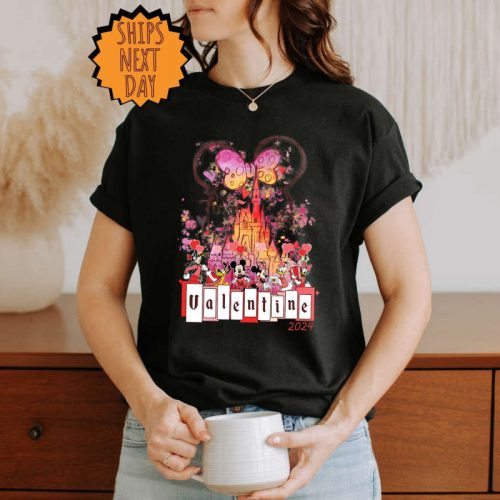 Valentine’s day Mickey And Friends Shirt, Disneyland Valentines Day Shirt, Valentines Disney Family Tee, Disney Castle, Valentine Gift Shirt