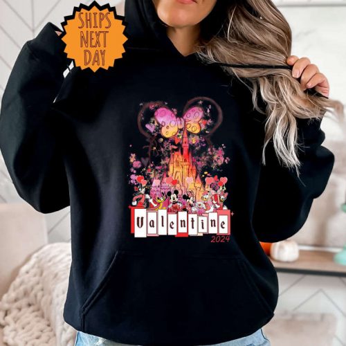 Valentine’s day Mickey And Friends Sweatshirt, Disneyland Valentines Day Hoodie, Valentines Disney Family Tee, Disney Castle, Valentine Gift